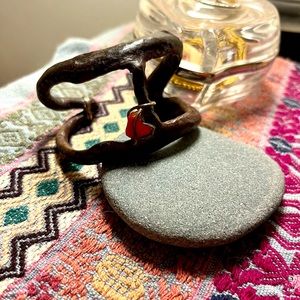 Natural seaweed braclet with red coral